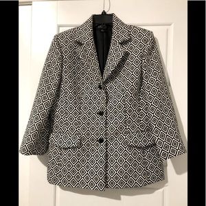 Kasper black and white blazer jacket